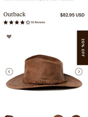 Minnetonka “The Outback” Leather Hat - Brown